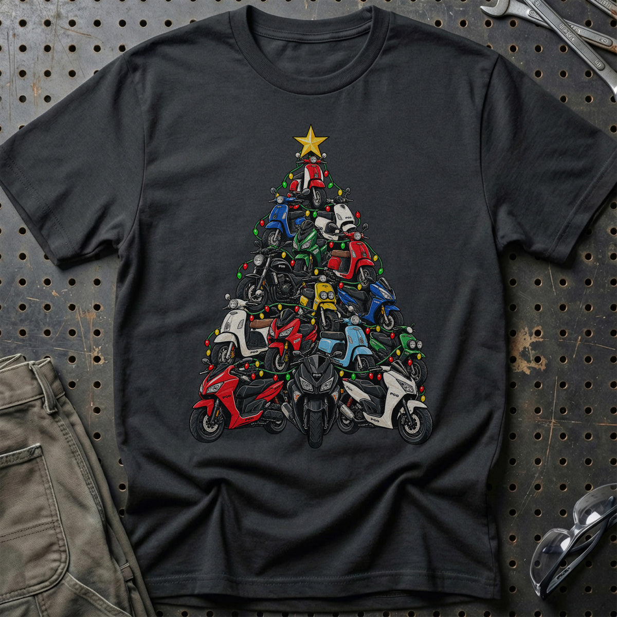 PGO Juletræ T-Shirt-Beklædning-PGO-Sort-S-Garage Culture Shop- garage - man cave - merchandise
