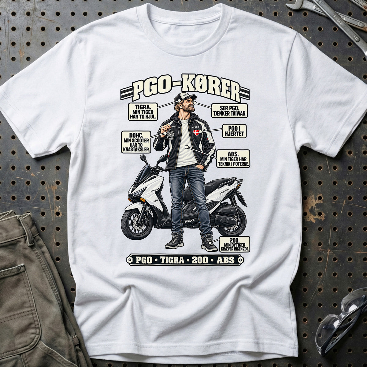 
PGO-Kører T-Shirt – Hvid