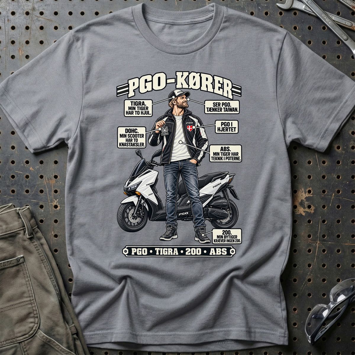 
PGO-Kører T-Shirt – Grå Sport