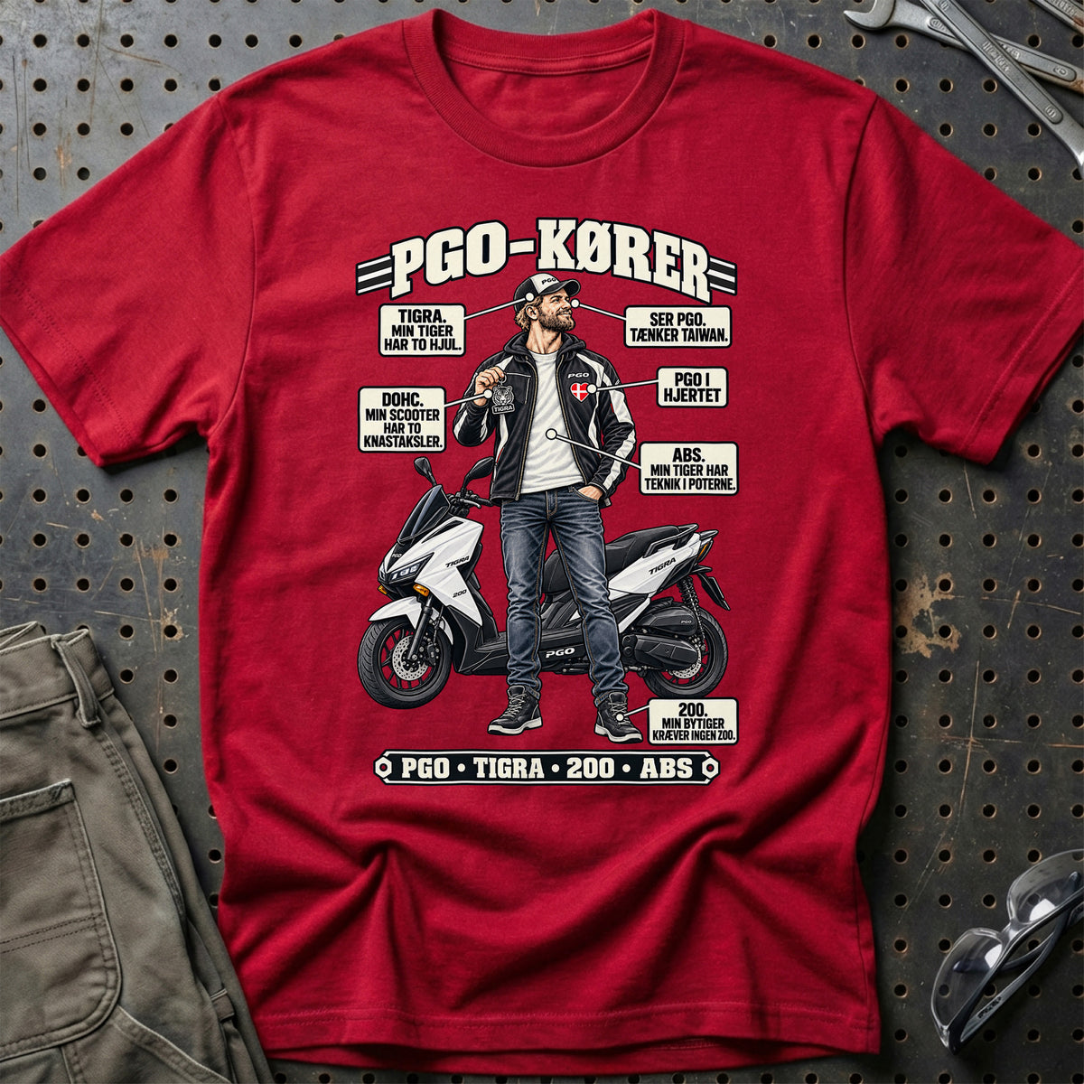 
PGO-Kører T-Shirt – Rød