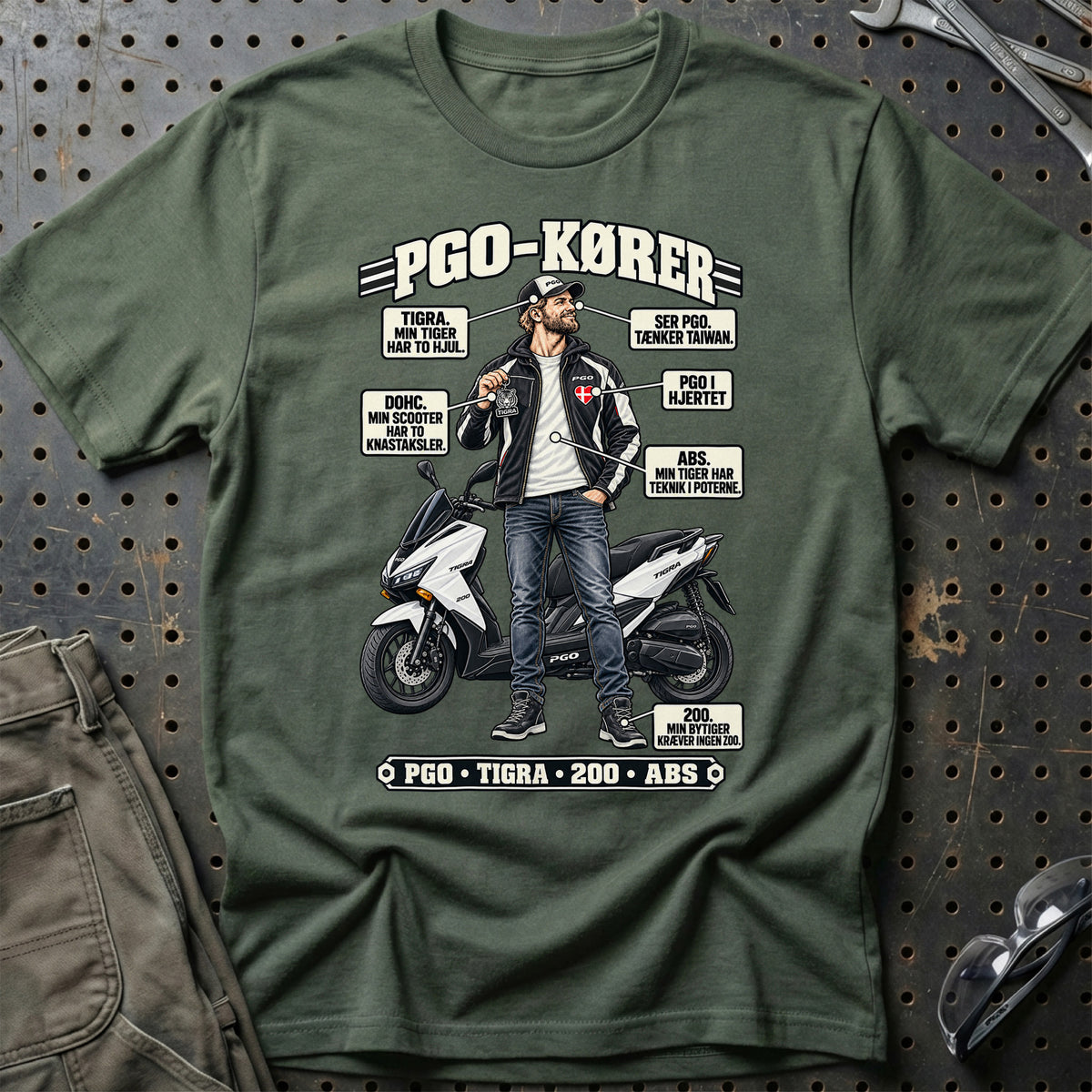 
PGO-Kører T-Shirt – Grøn Militær