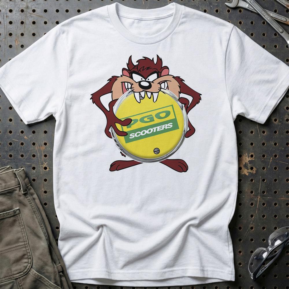 PGO TAZ Unisex T-Shirt , Bomuld-Beklædning-PGO-Hvid-S-Garage Culture Shop- garage - man cave - merchandise