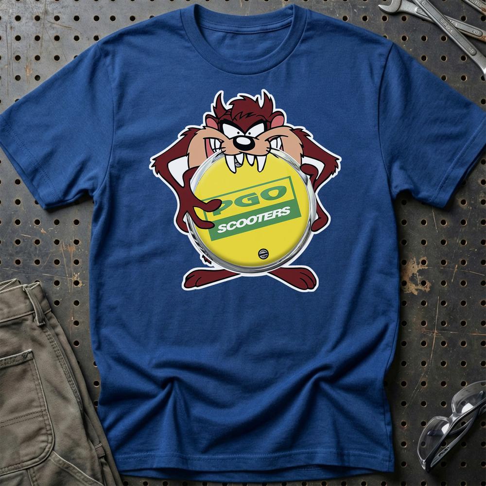 PGO TAZ Unisex T-Shirt , Bomuld-Beklædning-PGO-Blå Royal-S-Garage Culture Shop- garage - man cave - merchandise
