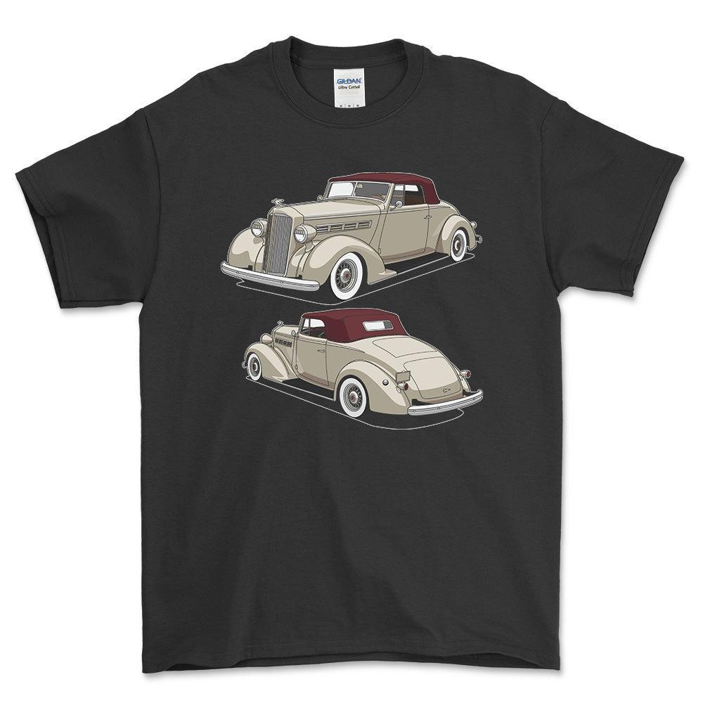 Packard 120 Convertible 1937 T-Shirt-Beklædning-Packard-Sort-S-Garage Culture Shop- garage - man cave - merchandise