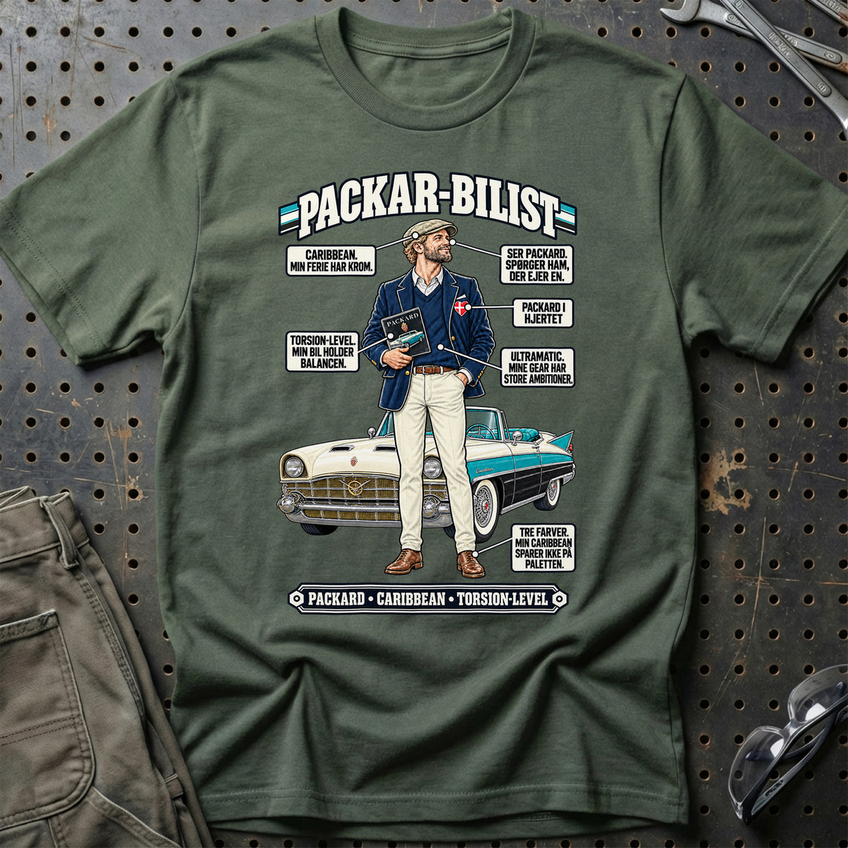 
Packard-Bilist T-Shirt – Grøn Militær