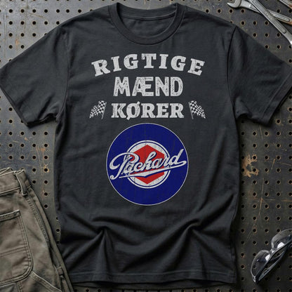 Packard Rigtige Mænd Kører - Unisex T-Shirt , Bomuld-Beklædning-Packard-Sort-S-Garage Culture Shop- garage - man cave - merchandise