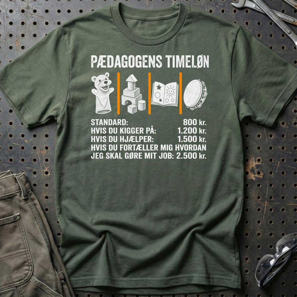 
Produktbillede af Pædagogens Timeløn T-Shirt