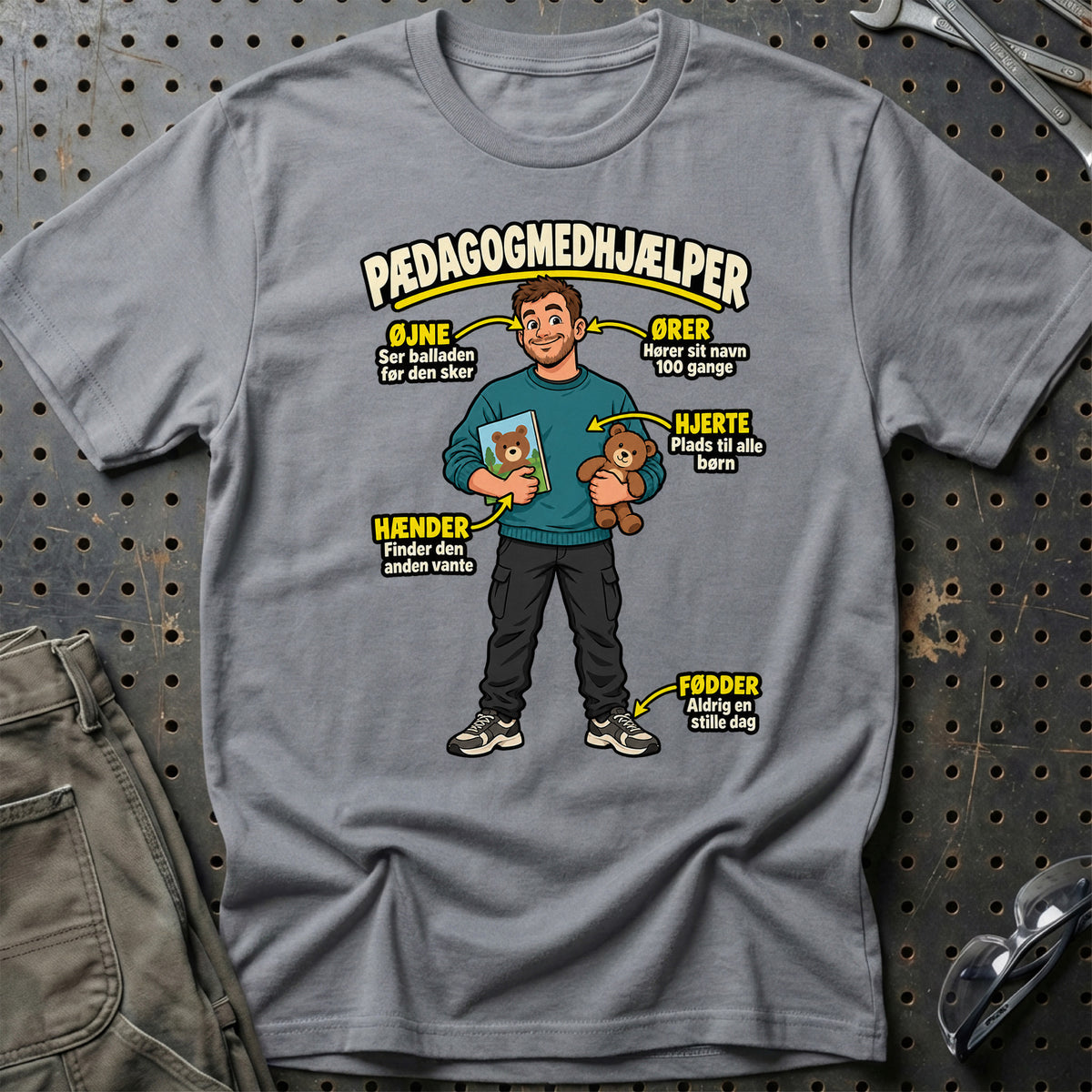 
Pædagogmedhjælper – Anatomi T-Shirt – Grå Sport