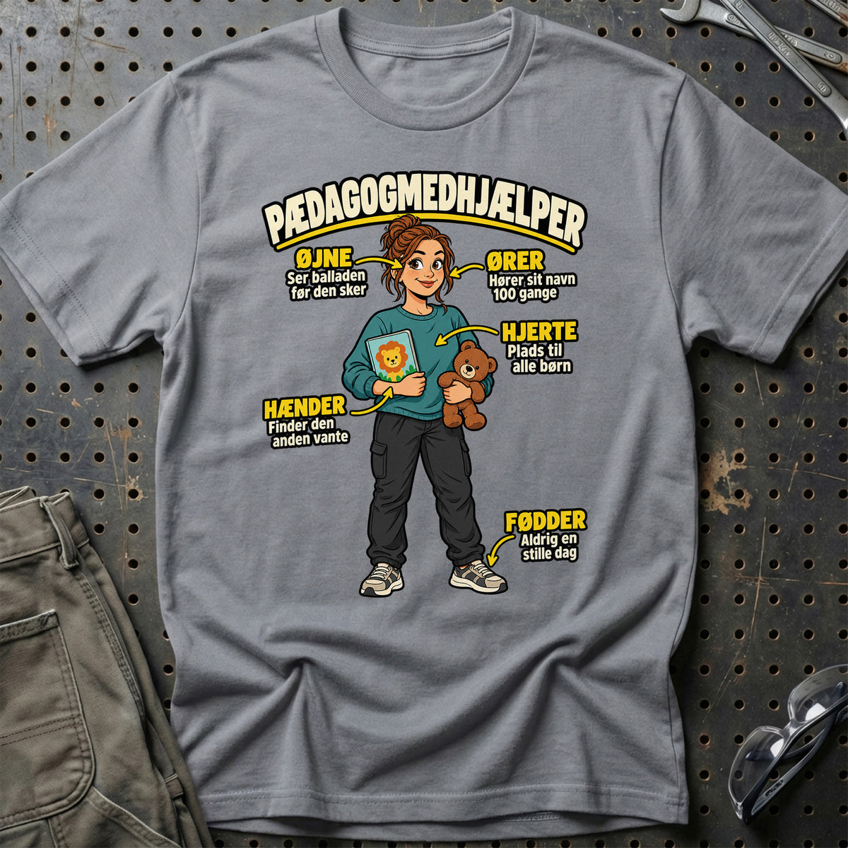 
Pædagogmedhjælper – Anatomi T-Shirt – Grå Sport