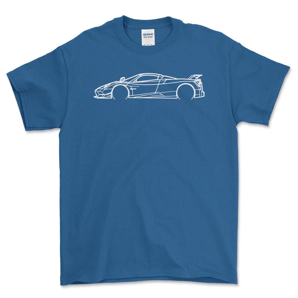 Pagani Huarya Outline - Unisex T-Shirt-Beklædning-Pagani-Blå Royal-S-Forside-Garage Culture Shop- garage - man cave - merchandise