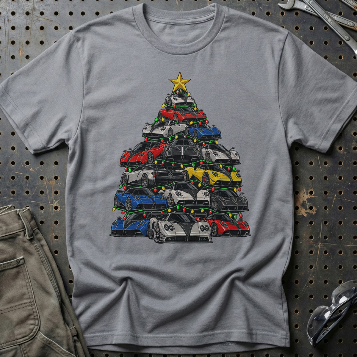 Pagani Juletræ T-Shirt-Beklædning-Pagani-Grå Sport-S-Garage Culture Shop- garage - man cave - merchandise