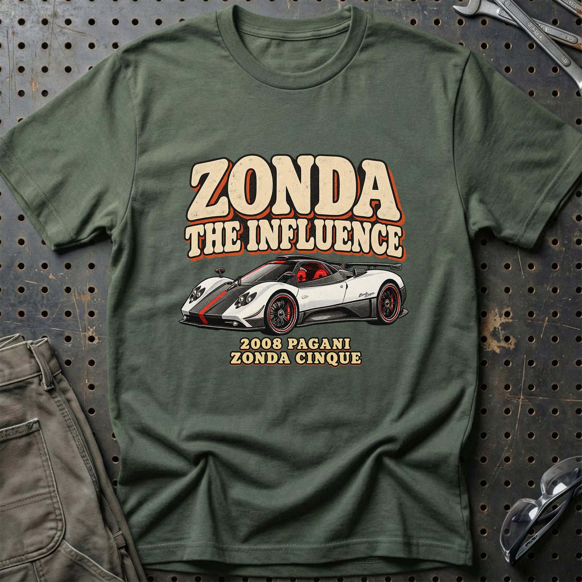 
Pagani Zonda Cinque 2008 – Zonda the Influence T-Shirt – Grøn Militær