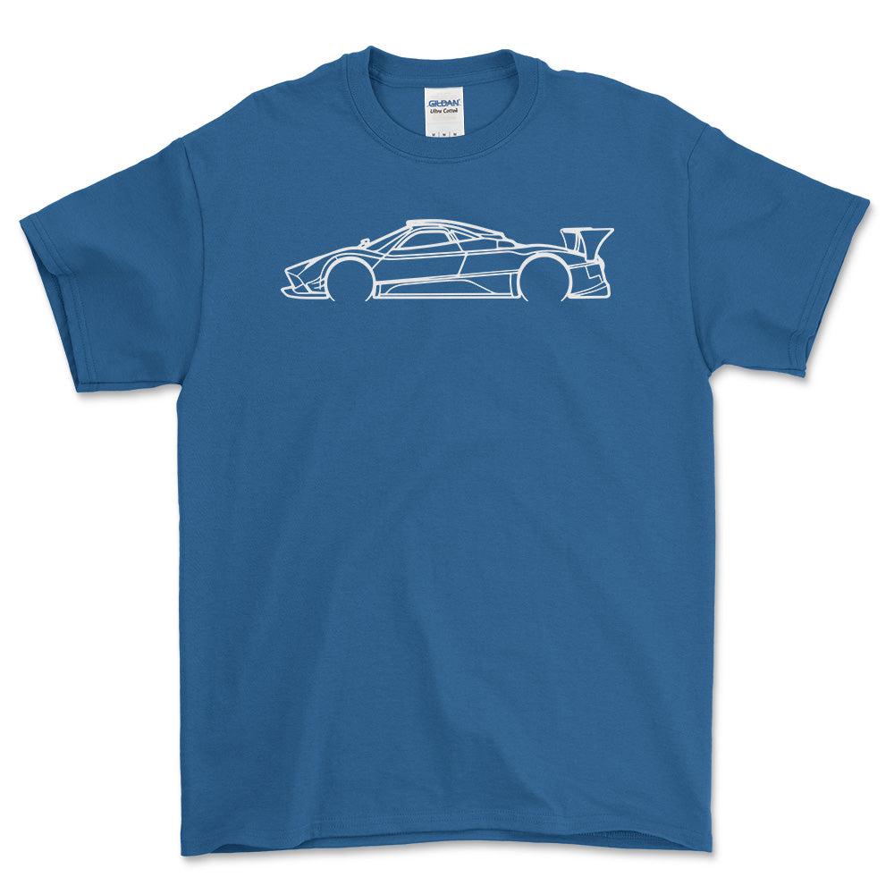 Pagani Zonda R Outline T-Shirt-Beklædning-Pagani-Blå Royal-S-Garage Culture Shop- garage - man cave - merchandise