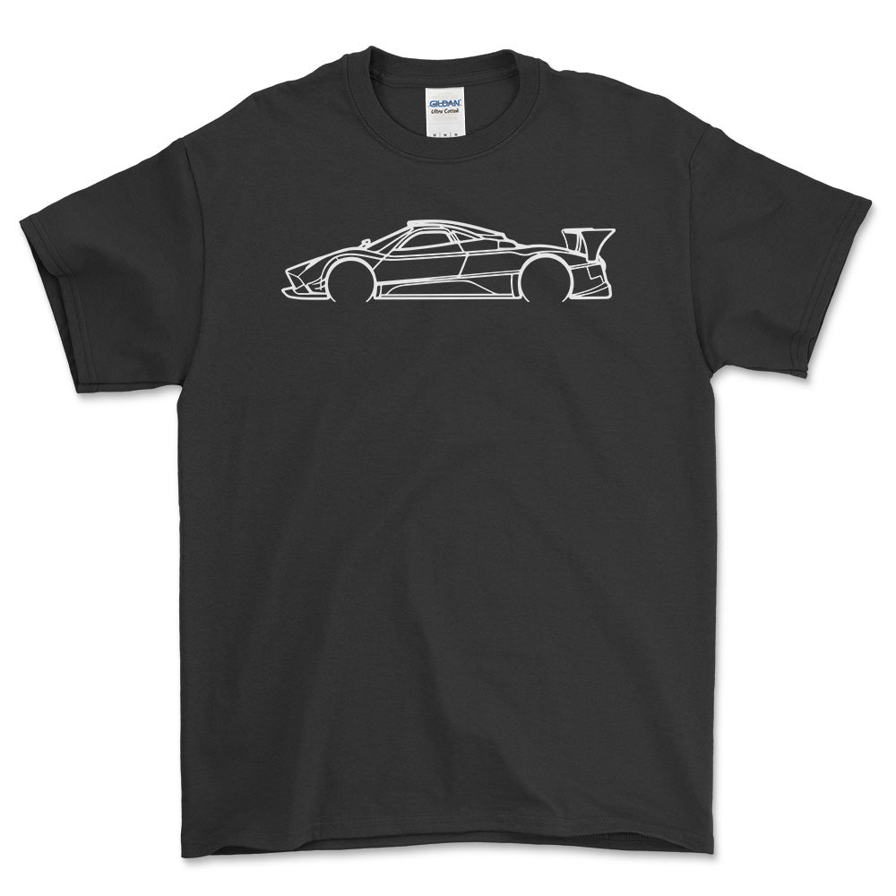 Pagani Zonda R Outline T-Shirt-Beklædning-Pagani-Sort-S-Garage Culture Shop- garage - man cave - merchandise