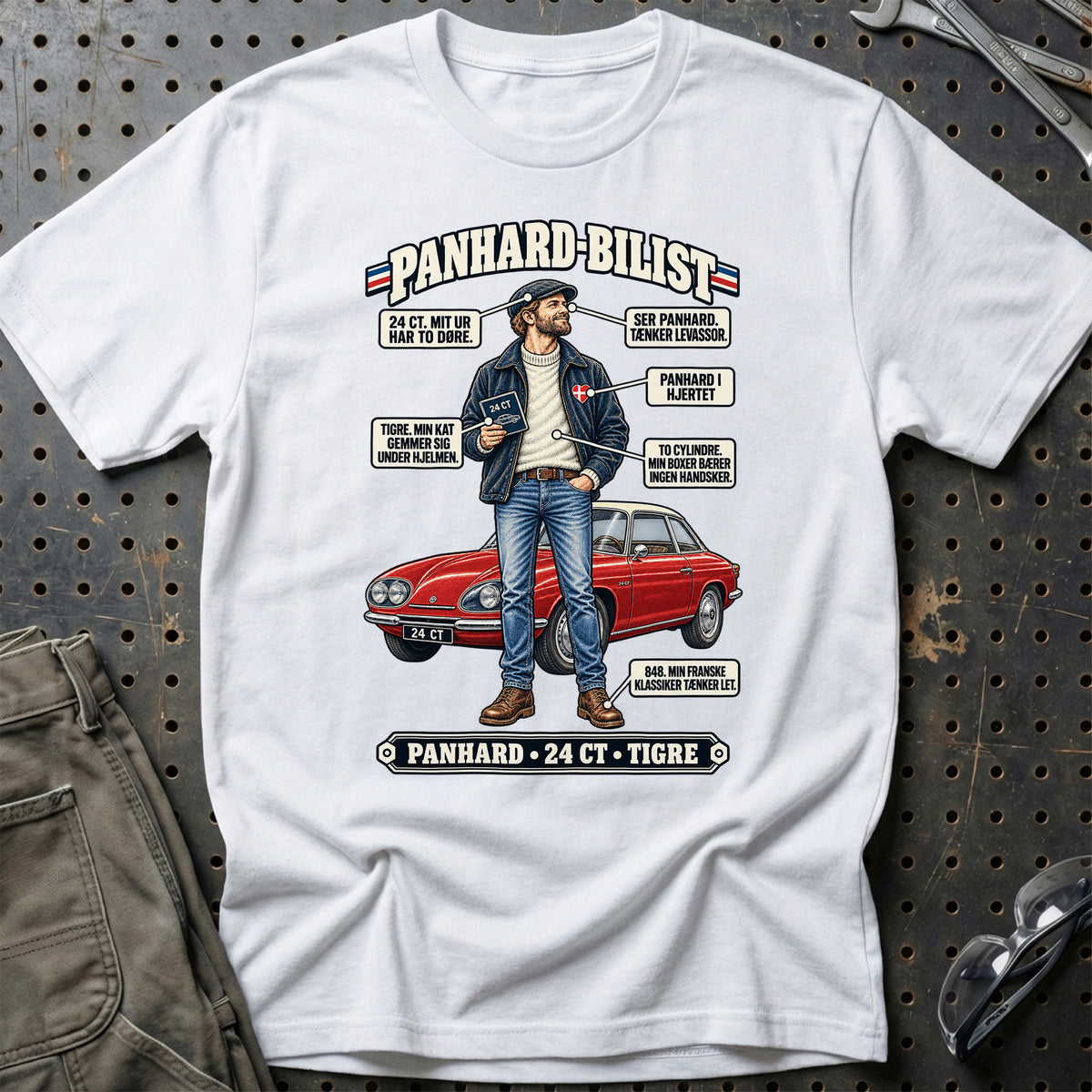 
Panhard-Bilist T-Shirt – Hvid