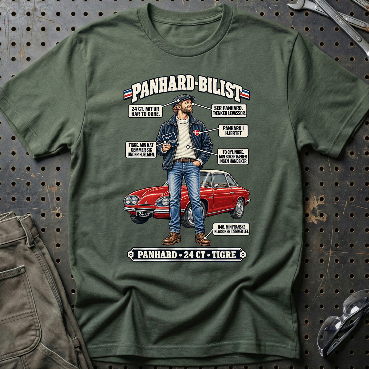 
Panhard-Bilist T-Shirt – Grøn Militær