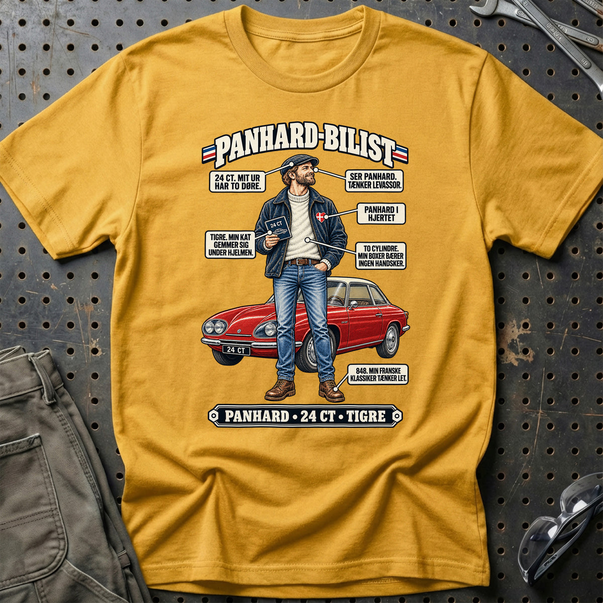 
Panhard-Bilist T-Shirt – Guld