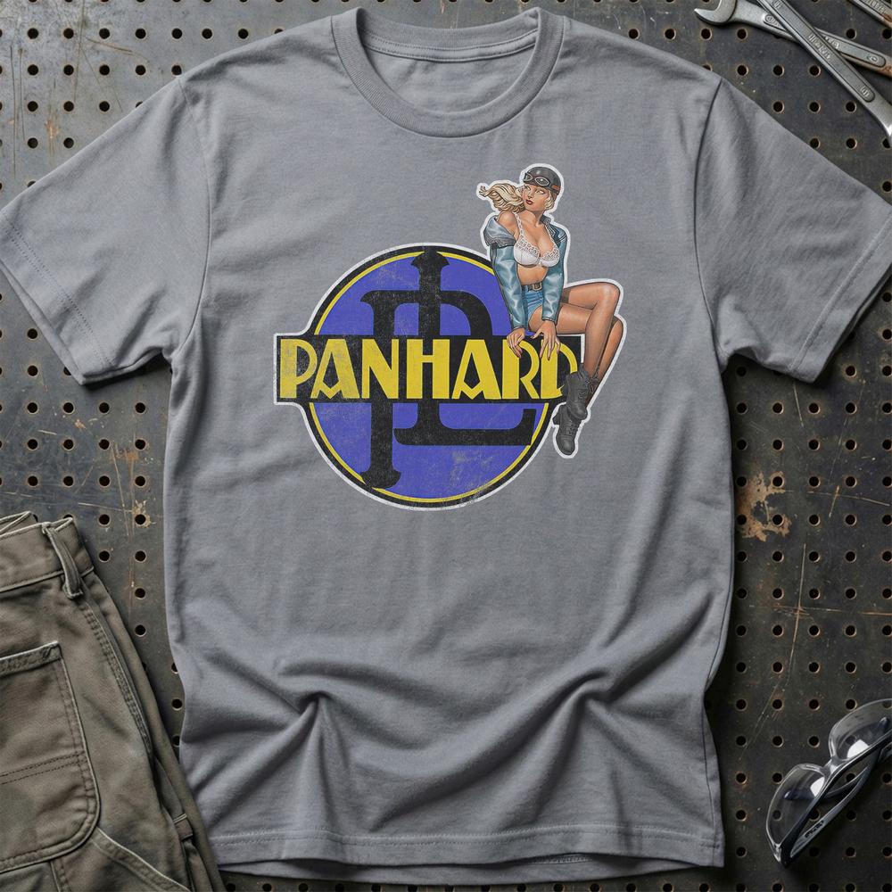 Panhard Pinup T-Shirt-Beklædning-Panhard-Grå Sport-S-Garage Culture Shop- garage - man cave - merchandise