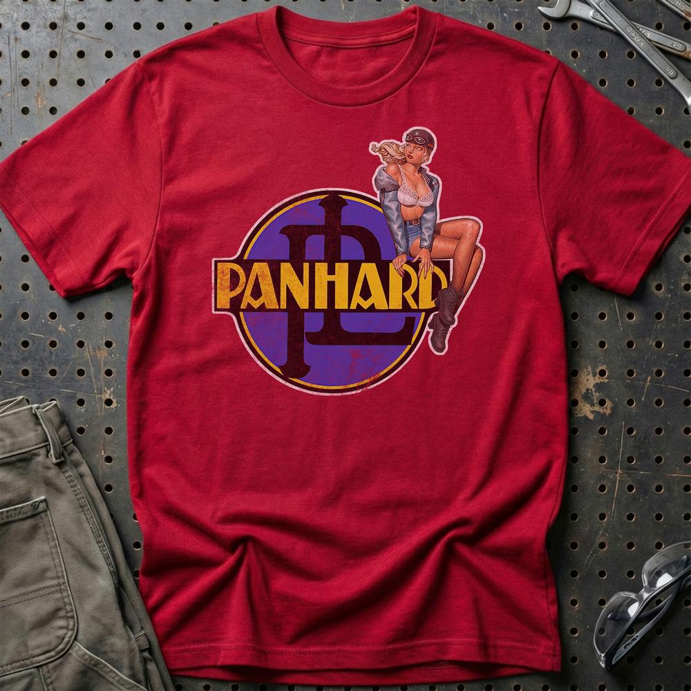 Panhard Pinup T-Shirt-Beklædning-Panhard-Rød-S-Garage Culture Shop- garage - man cave - merchandise