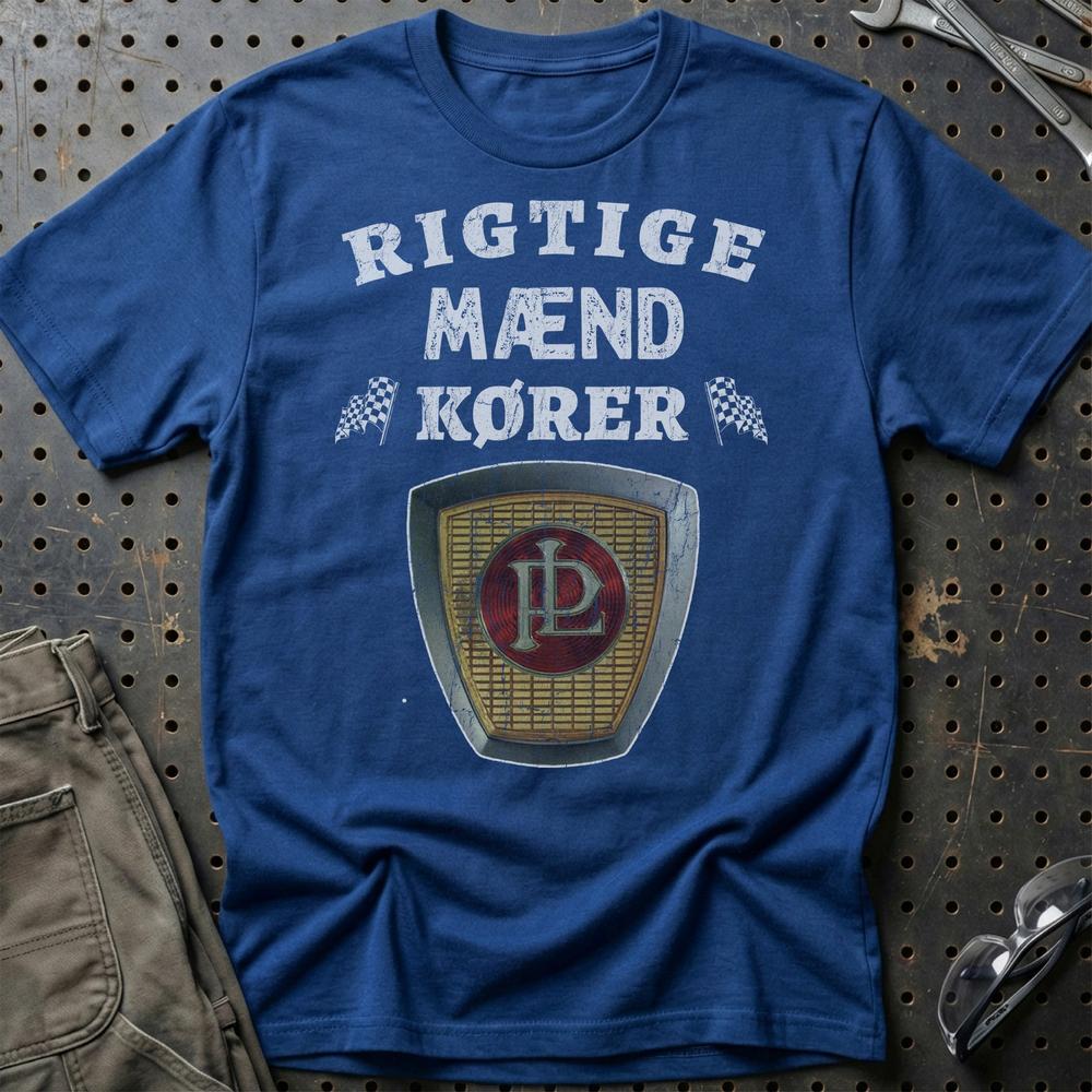 Panhard Rigtige Mænd Kører T-Shirt-Beklædning-Panhard-Blå Royal-S-Garage Culture Shop- garage - man cave - merchandise