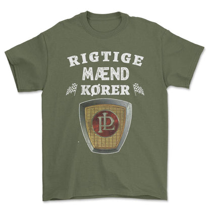 Panhard Rigtige Mænd Kører - Unisex T-Shirt , Bomuld-Beklædning-Panhard-Grøn Militær-S-Forside-Garage Culture Shop- garage - man cave - merchandise