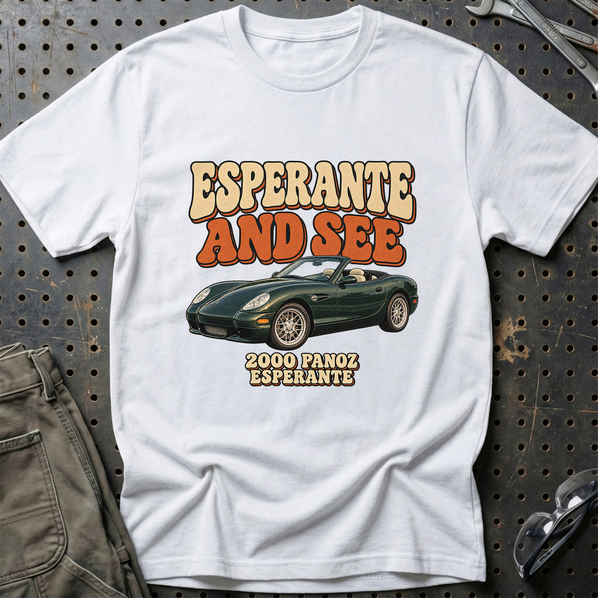 
Panoz Esperante 2000 – Esperante and See T-Shirt – Hvid