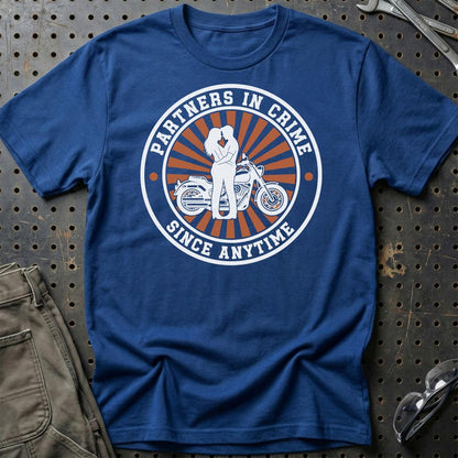 Partners In Crime Since Anytime – Unisex T-Shirt , Bomuld-Beklædning-Garage Culture-Blå Royal-S-Garage Culture Shop- garage - man cave - merchandise