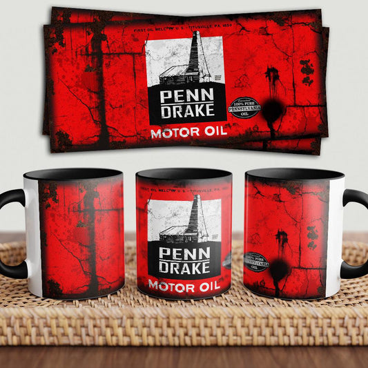 Penn Drake "To Toner" Vintage Keramisk Krus-Krus-Motoroil-Garage Culture Shop- garage - man cave - merchandise