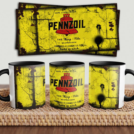 Pennzoil "To Toner" Vintage Keramisk Krus-Krus-Motoroil-Garage Culture Shop- garage - man cave - merchandise