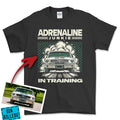 Personlig - Adrenaline Junkie In Training - Med Din Bil MC Billede T-Shirt-Beklædning-Garage Culture-Sort-S-Garage Culture Shop- garage - man cave - merchandise