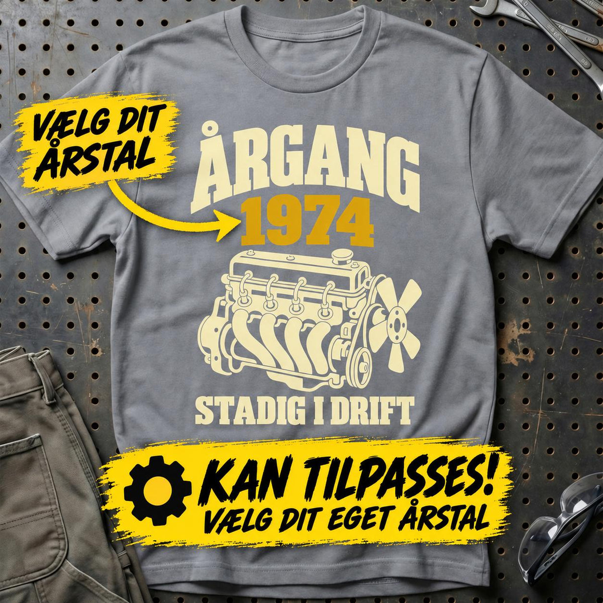 
Produktbillede af Personlig – Årgang stadig i drift – T-shirt med dit årstal