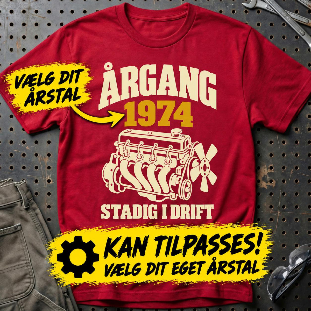 
Produktbillede af Personlig – Årgang stadig i drift – T-shirt med dit årstal