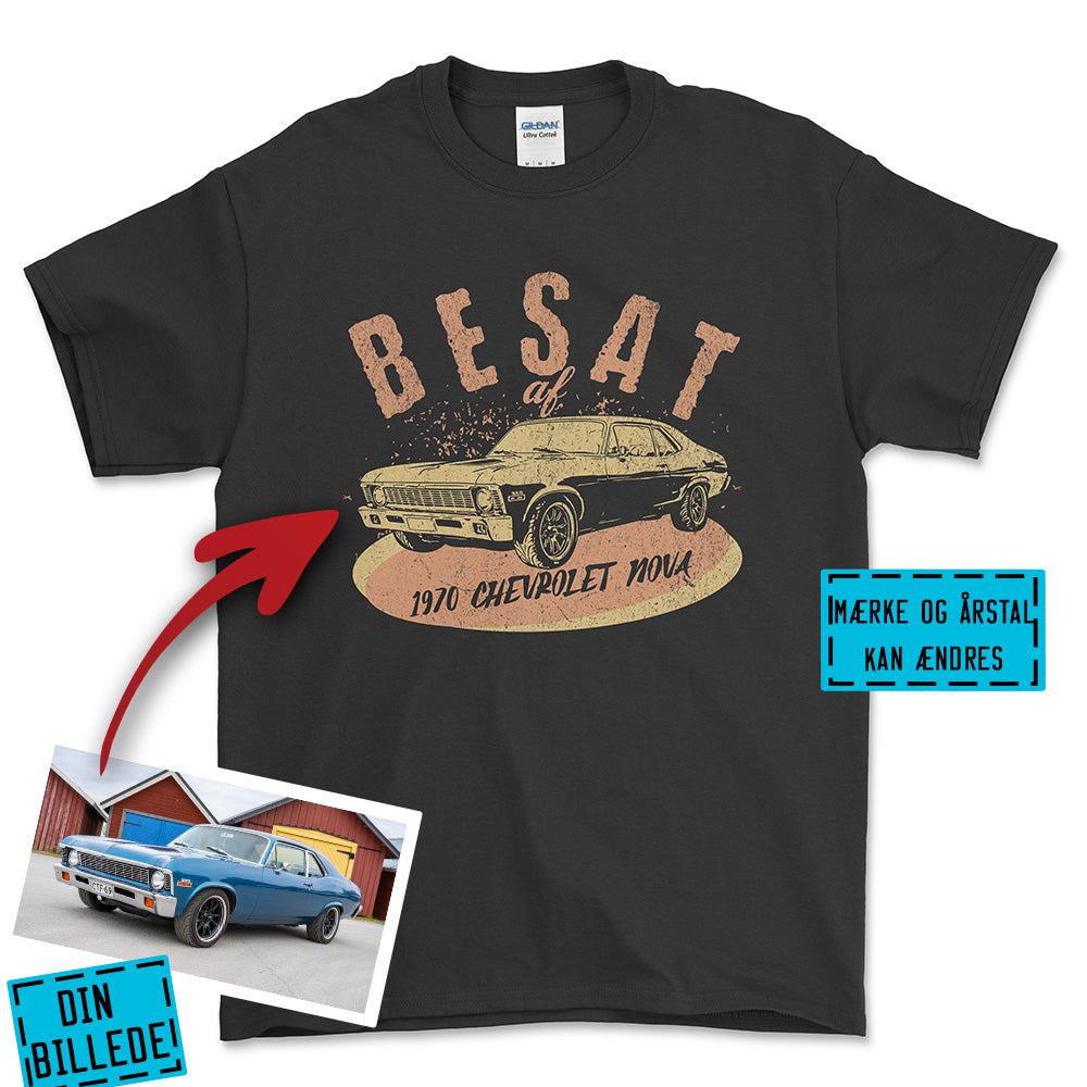 Personlig - Besat Af Min Bil/Motorcykel - Med Din Bil MC Billede T-Shirt-Beklædning-Garage Culture-Sort-S-Garage Culture Shop- garage - man cave - merchandise