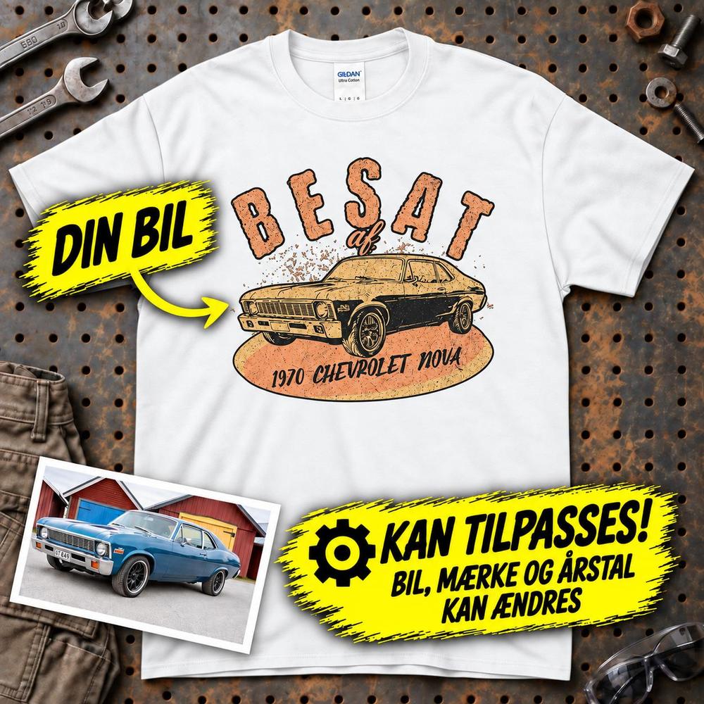
Produktbillede af Personlig - Besat Af Min Bil/Motorcykel - Med Din Bil MC Billede T-Shirt