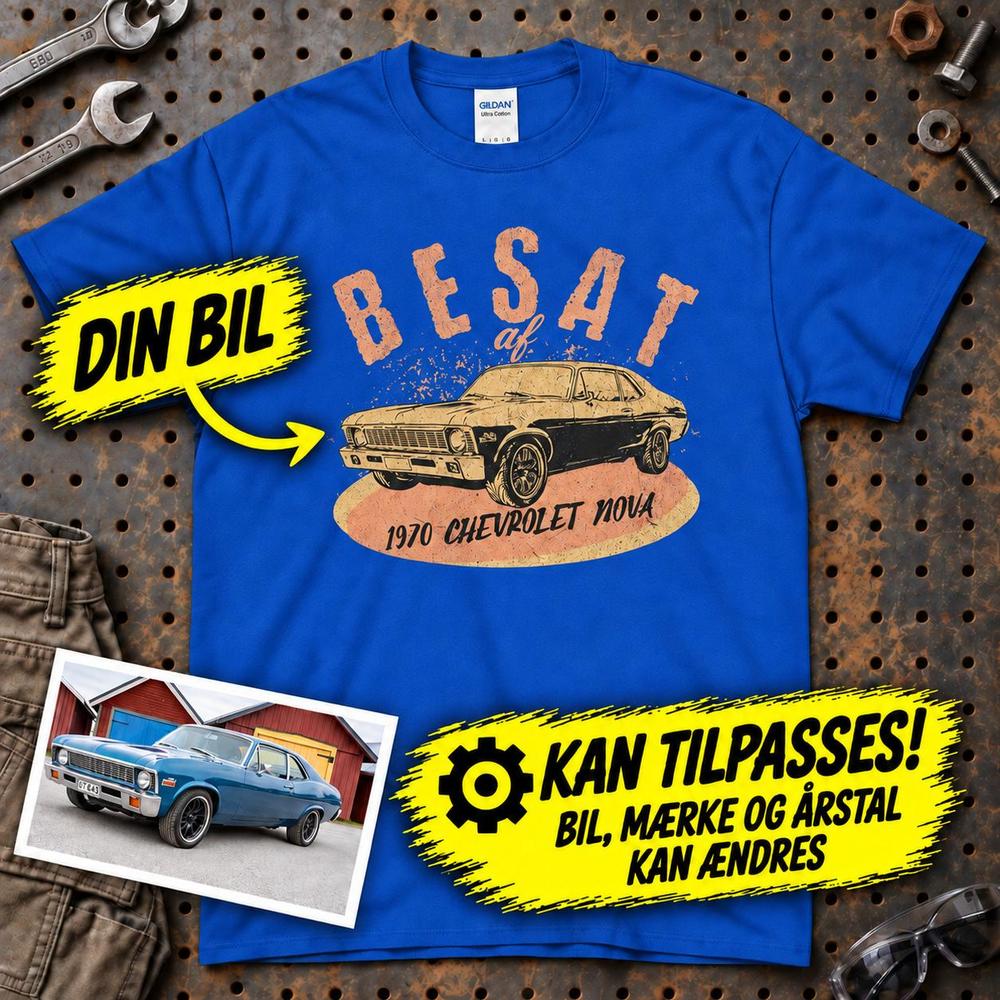 
Produktbillede af Personlig - Besat Af Min Bil/Motorcykel - Med Din Bil MC Billede T-Shirt