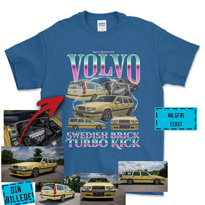 Personlig Bootleg Style - Din Bil Billede + Din Text Unisex T-Shirt , Bomuld-Beklædning-Garage Culture-Blå Royal-S-Forside-Garage Culture Shop- garage - man cave - merchandise