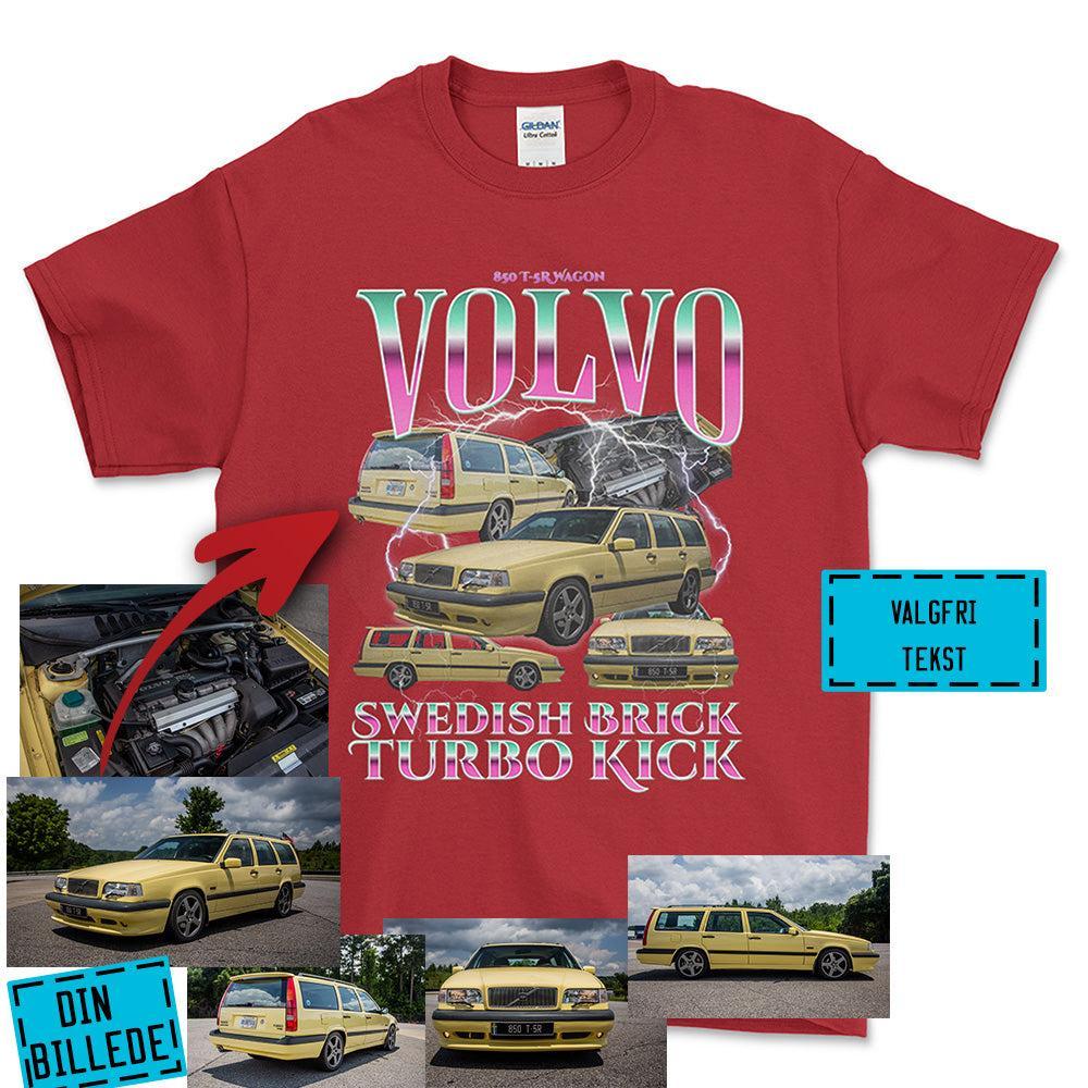 Personlig Bootleg Style - Din Bil Billede + Din Text Unisex T-Shirt , Bomuld-Beklædning-Garage Culture-Rød-S-Forside-Garage Culture Shop- garage - man cave - merchandise
