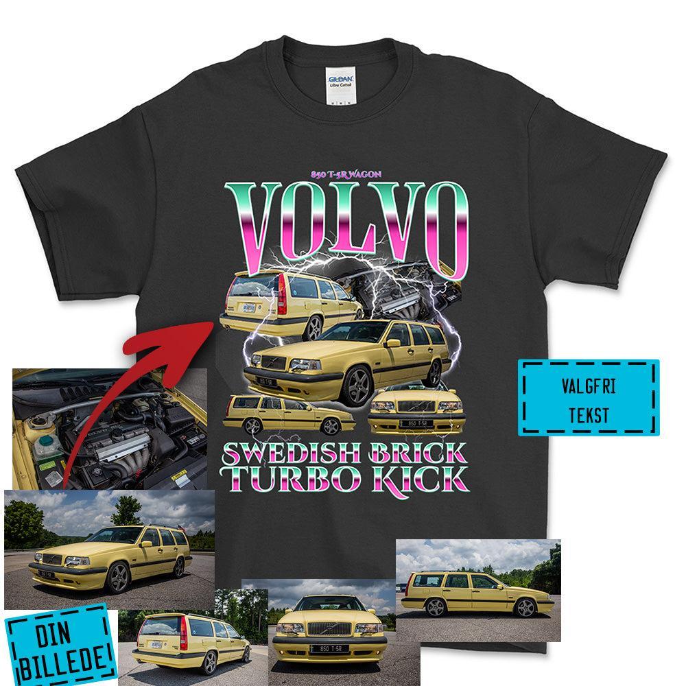 Personlig Bootleg Style - Din Bil Billede + Din Text Unisex T-Shirt , Bomuld-Beklædning-Garage Culture-Sort-S-Forside-Garage Culture Shop- garage - man cave - merchandise