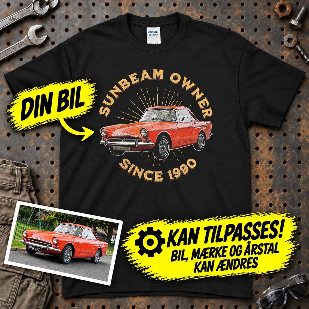 
Produktbillede af Personlig - Car Owner Since - Med Din Bil MC Billede T-Shirt