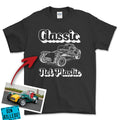 Personlig - Classic Not plastic - Med Skitse Fra Dit Bil-/Motorcykelbillede T-Shirt-Beklædning-Garage Culture-Sort-S-Garage Culture Shop- garage - man cave - merchandise