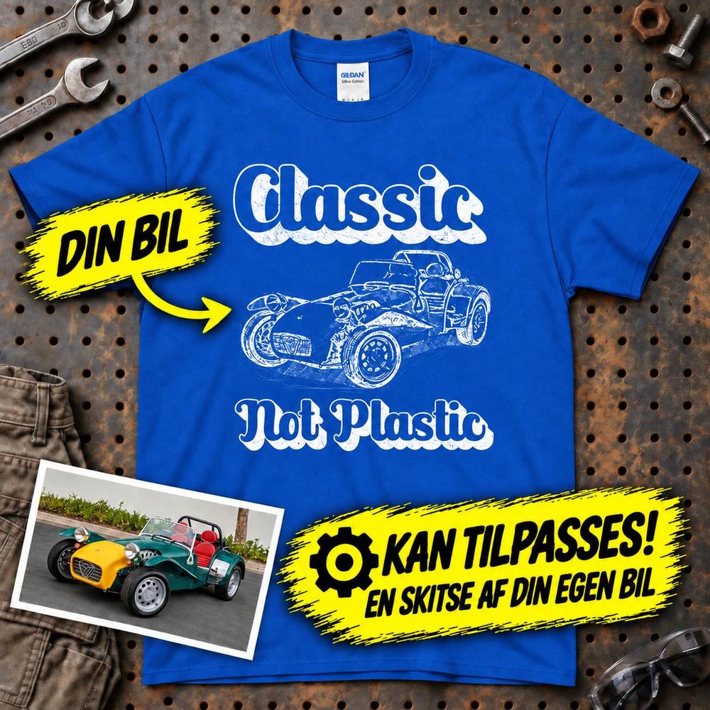 
Produktbillede af Personlig - Classic Not plastic - Med Skitse Fra Dit Bil-/Motorcykelbillede T-Shirt