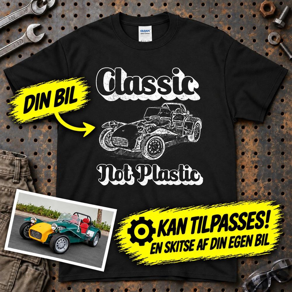 
Produktbillede af Personlig - Classic Not plastic - Med Skitse Fra Dit Bil-/Motorcykelbillede T-Shirt