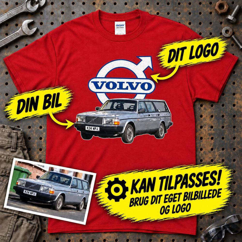 
Produktbillede af Personlig - Din Bil Billede + Logo T-Shirt
