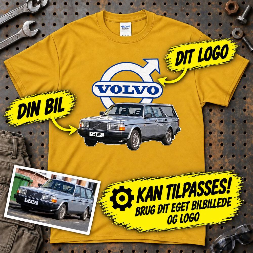 
Produktbillede af Personlig - Din Bil Billede + Logo T-Shirt