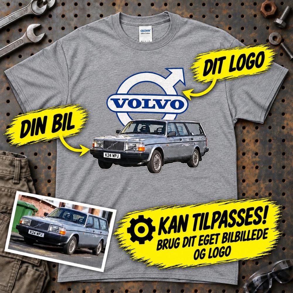 
Produktbillede af Personlig - Din Bil Billede + Logo T-Shirt