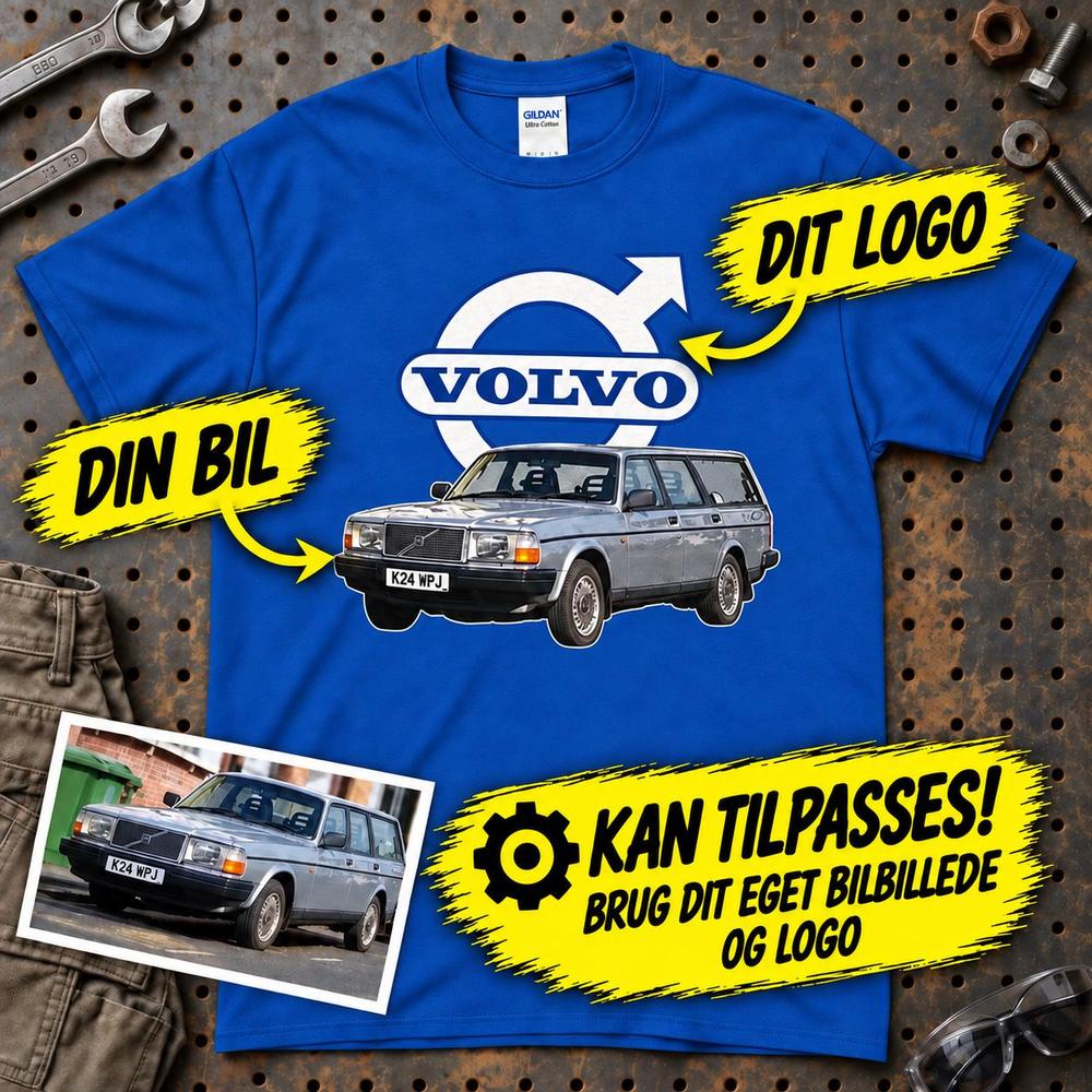 
Produktbillede af Personlig - Din Bil Billede + Logo T-Shirt