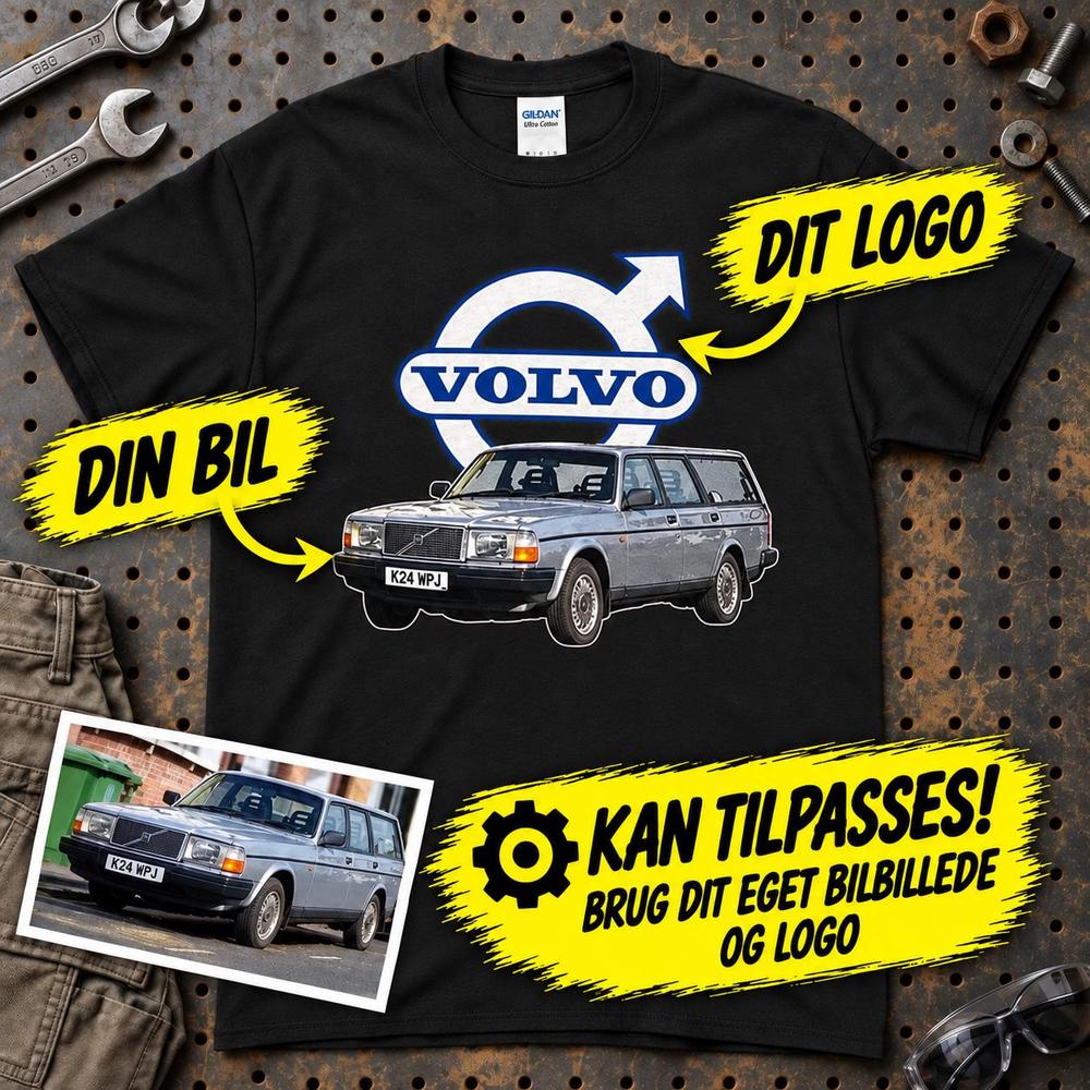 
Produktbillede af Personlig - Din Bil Billede + Logo T-Shirt