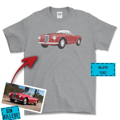 Personlig - Din Bil Som En Illustreret Tegning - Med Din Bil MC Billede Unisex T-Shirt , Bomuld