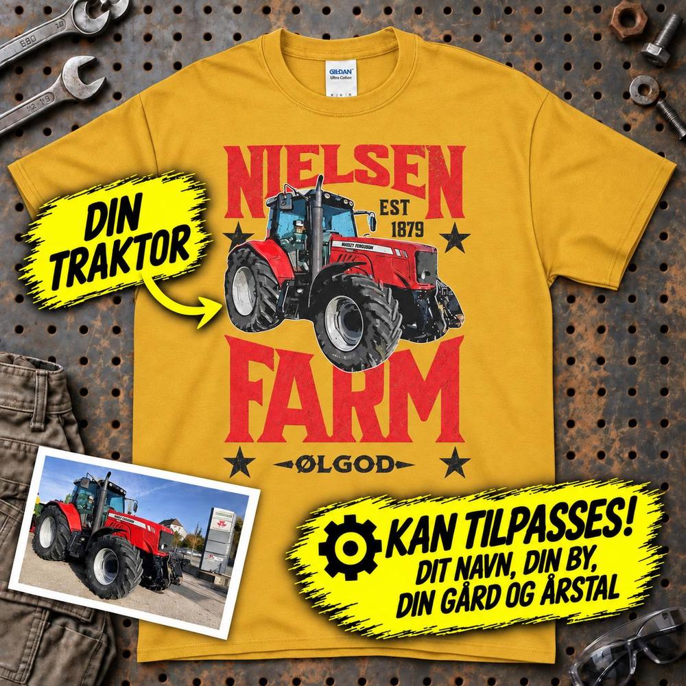
Produktbillede af Personlig - Din Farm - Dit traktor billede T-Shirt
