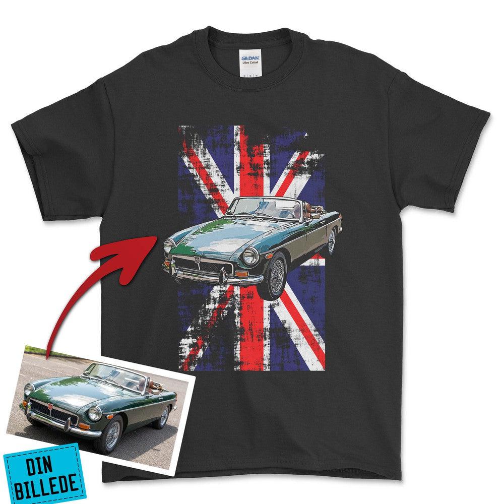 Personlig - Din bil og UK Flag - Med Din Bil MC Billede T-Shirt-Beklædning-Garage Culture-Garage Culture Shop- garage - man cave - merchandise